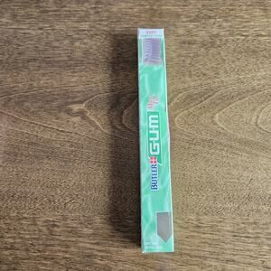 Vintage Butler GUM Toothbrush Soft Compact Head Micro Tip Teal Green Nos Prop